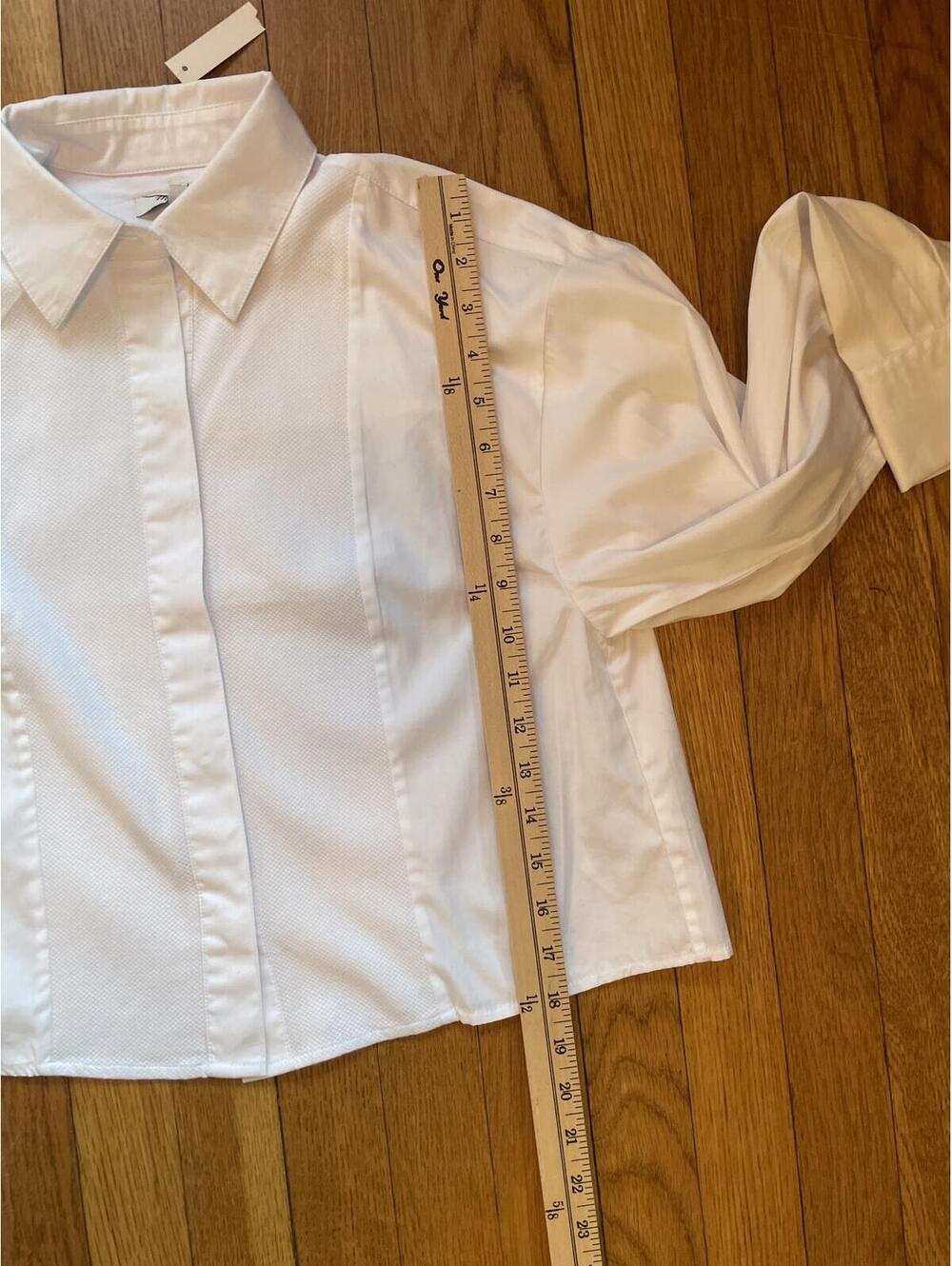 Madewell White Straight Hem Tuxedo Shirt XXS Boxy Crop New With Tags - Picture 4 of 7